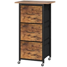 3 Drawer File Cabinet, Vertical Filing Cabinet with Wheels, Printer Stand wit...