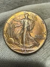 1941 Walking Liberty Half Dollar, Gem BU+++++++ Red Hue Gem High Grade Toned