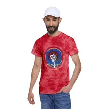 Grateful Dead Tie Dye T-Shirt Skeleton Rose Album Art Vintage Festival Tee