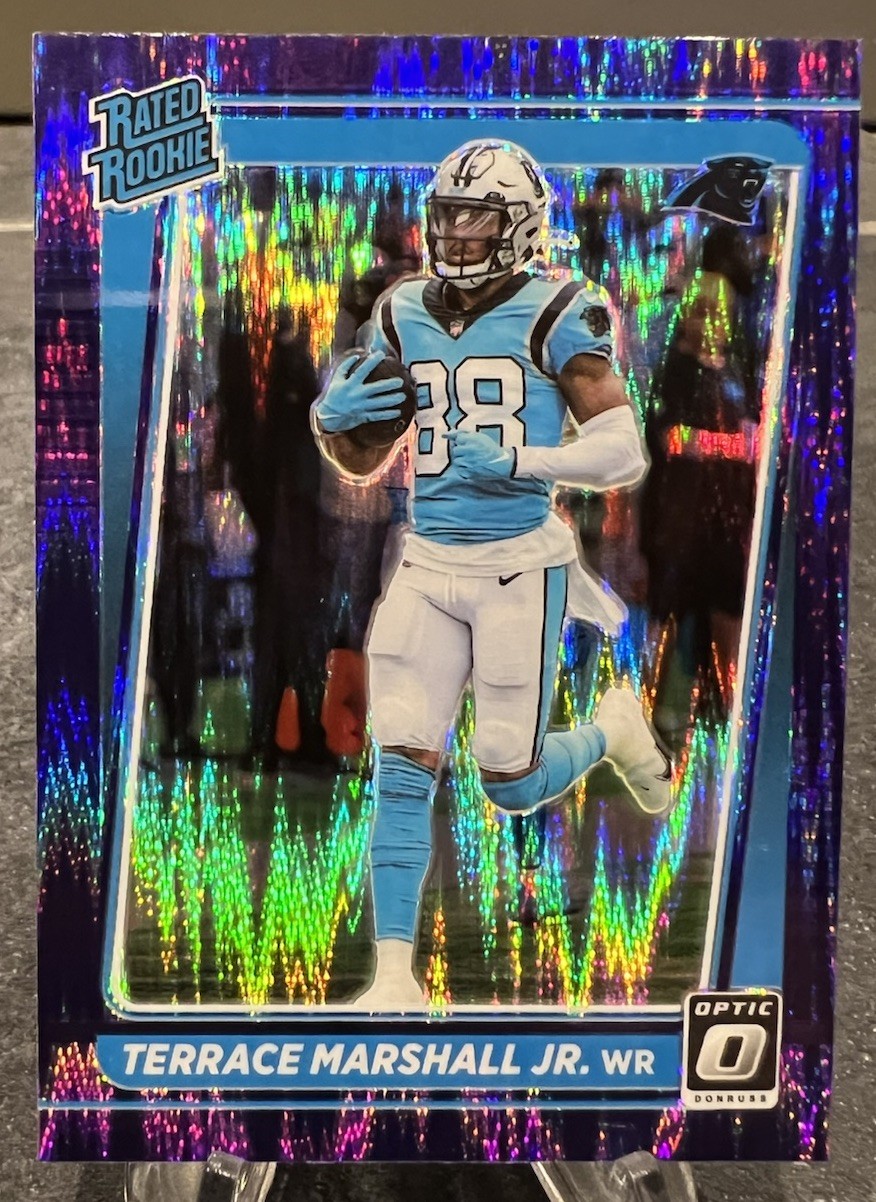 2021 Donruss Optic Rated Rookie Terrace Marshall Jr #218 Purple Shock Panthers