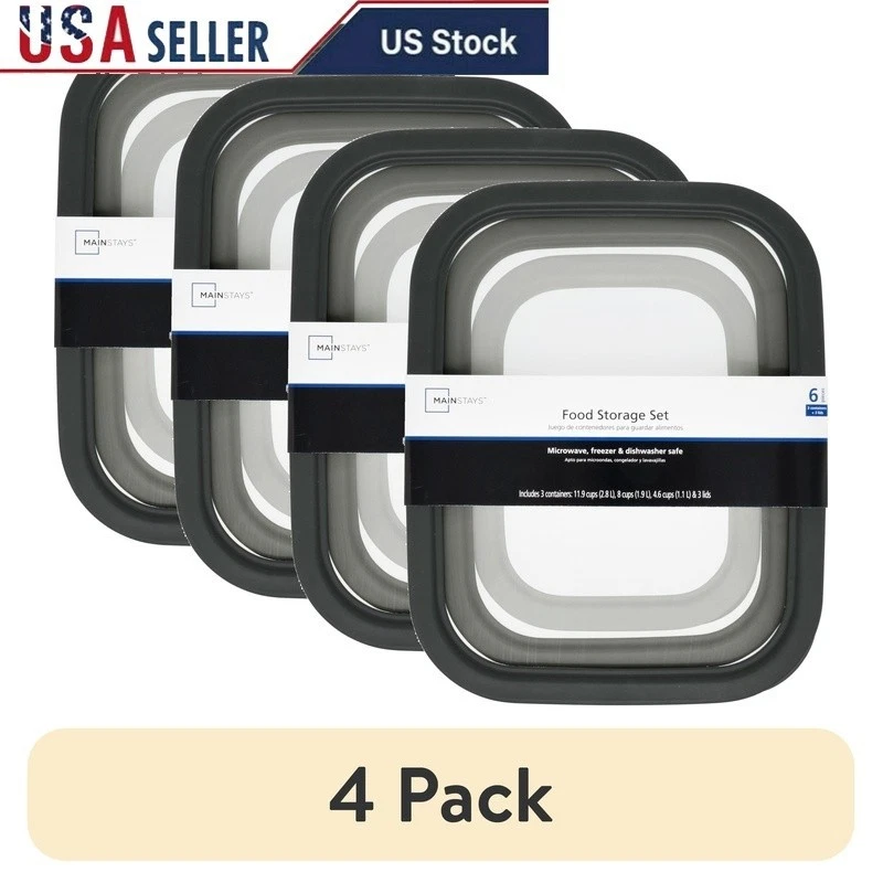 Durable BPA-Free Food Storage Containers Stackable Nestable Dishwasher Safe Set