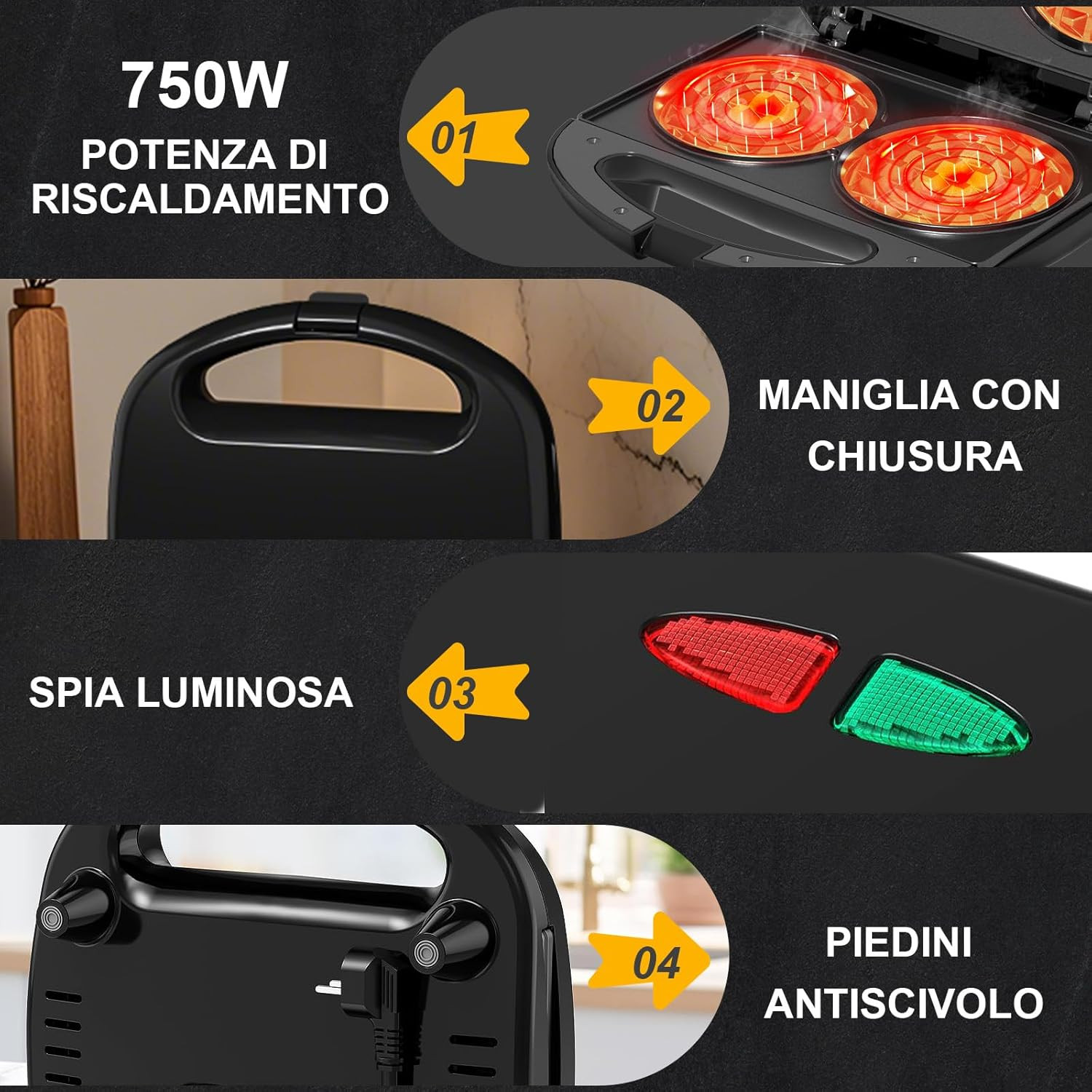 Mini Waffle Maker Doppio: Design Compatto per Colazioni Creative - 3