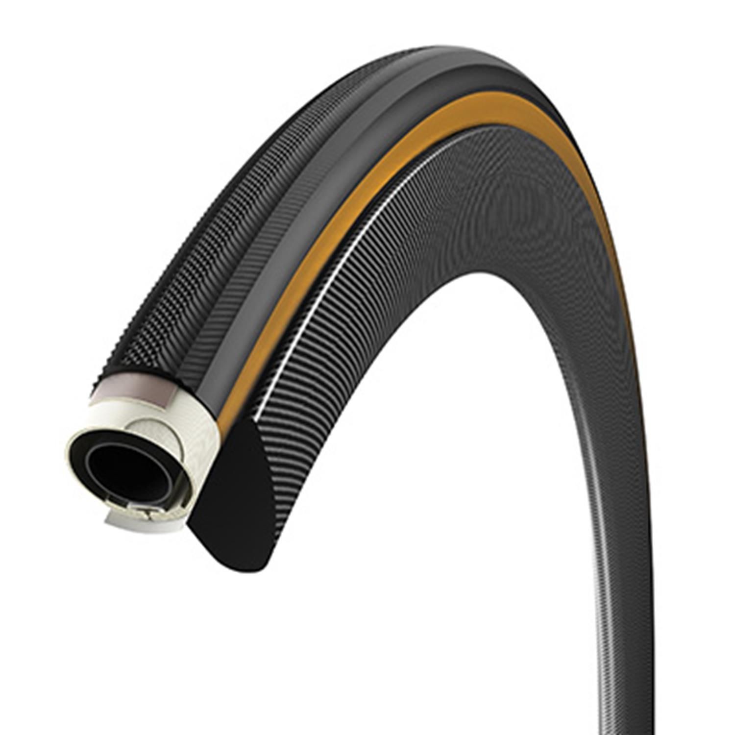 Boyau route 700 x 25 Vittoria rally noir-beige pneu tubulaire vélo course 320g