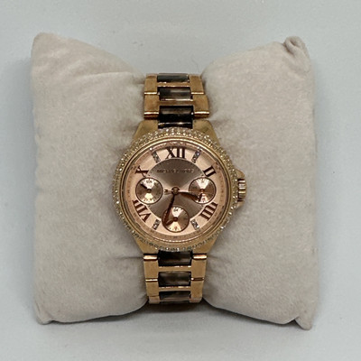Michael Kors Camille Rose-Gold Watch NEW MICHAEL KORS CAMILLE ROSE GOLD,PAVE GLITZ,CHRONO,ROMAN  main image 4