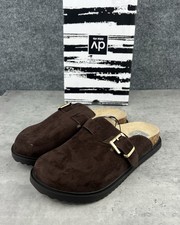 DV Dolce Vita Yohana Women's 7 Taupe Faux Suede Buckle Mule Clogs NWT