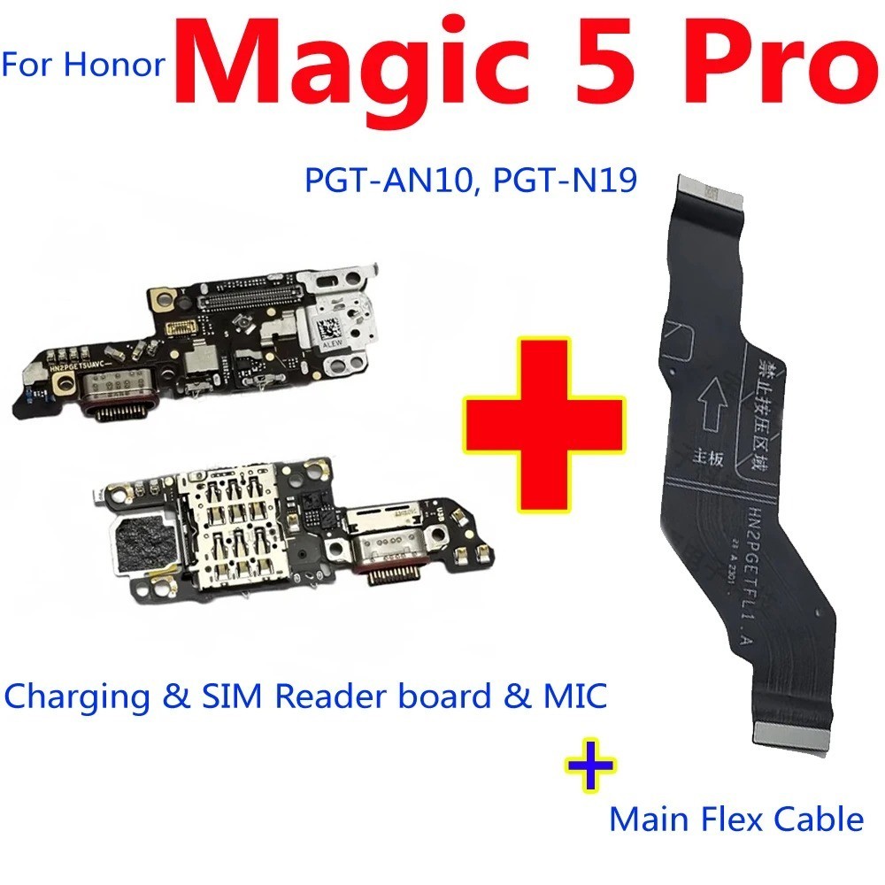 USB Charging Port Board for Honor Magic5 Pro SIM Card Slot Mic Flex Cable