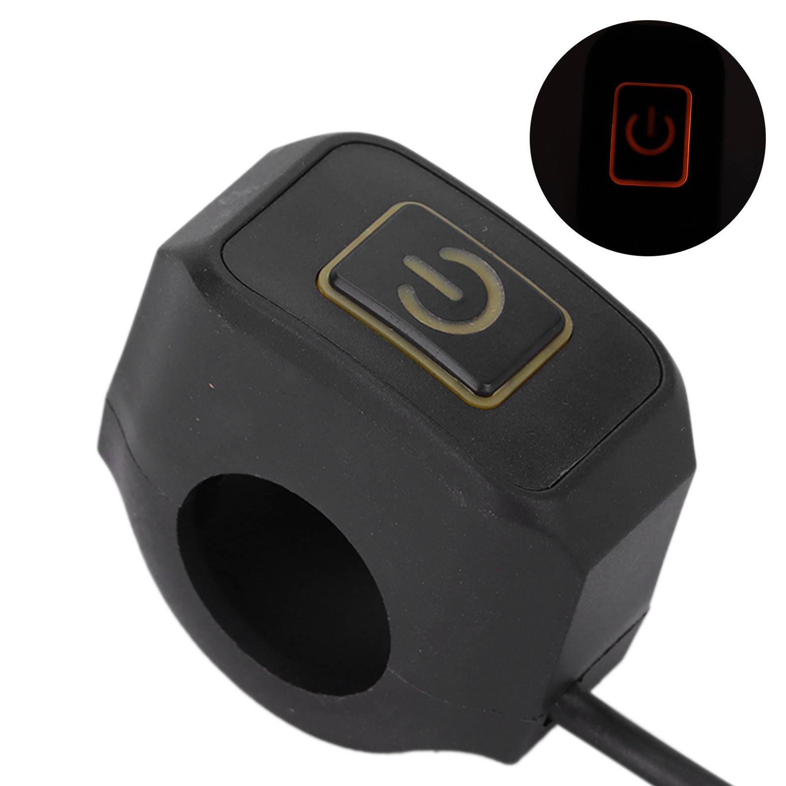 Yellow 22mm Motorcycle Handlebar Switch Control Button Waterproof For Headlight