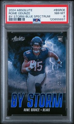 Rome Odunze - 2024 Panini Absolute Rookie By Storm-Blue Spectrum PSA 8