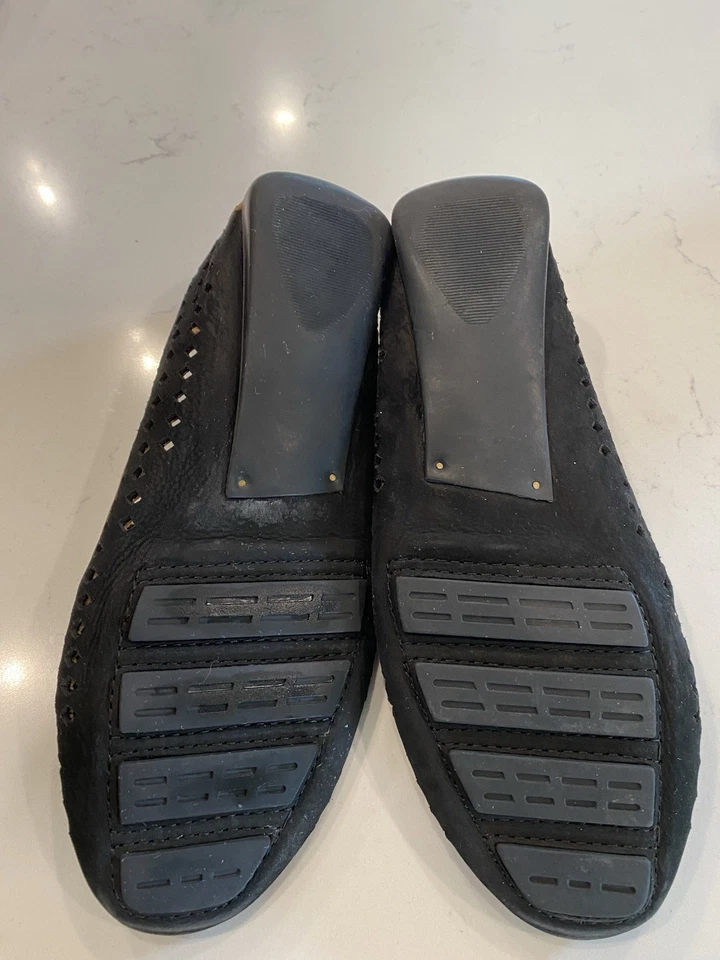 Robert Zur 黑色棕色麂皮绒穿孔皮革驾驶莫卡辛鞋尺寸:6 M — 第 4/4 张图片