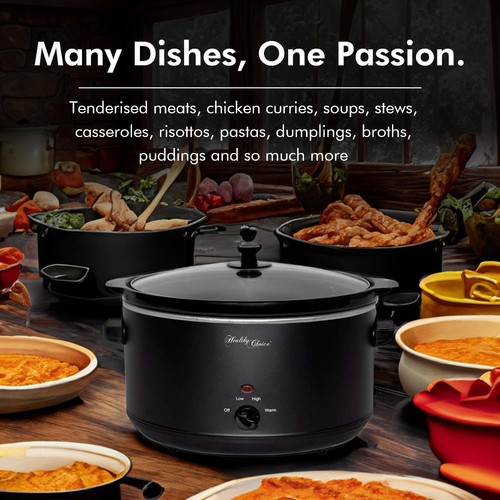 Healthy Choice Non Stick Slow Cooker 8L Large Ceramic Lid Multicooker Keep Warm - Picture 5 of 7