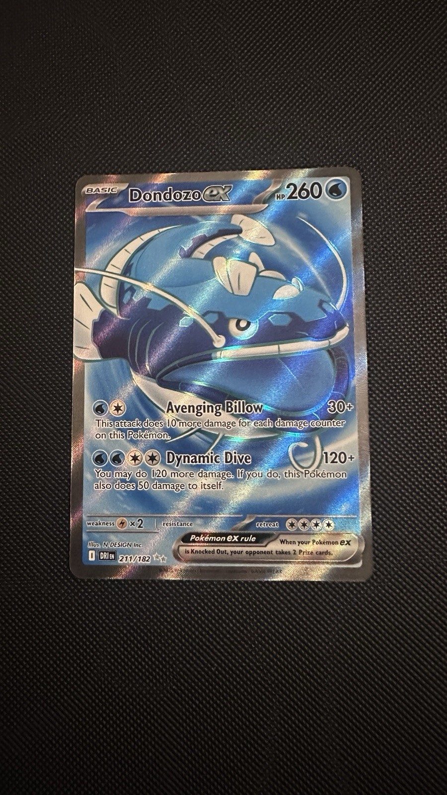 DONDOZO EX 211/182 ULTRA RARE DESTINED RIVALS POKEMON NEAR MINT