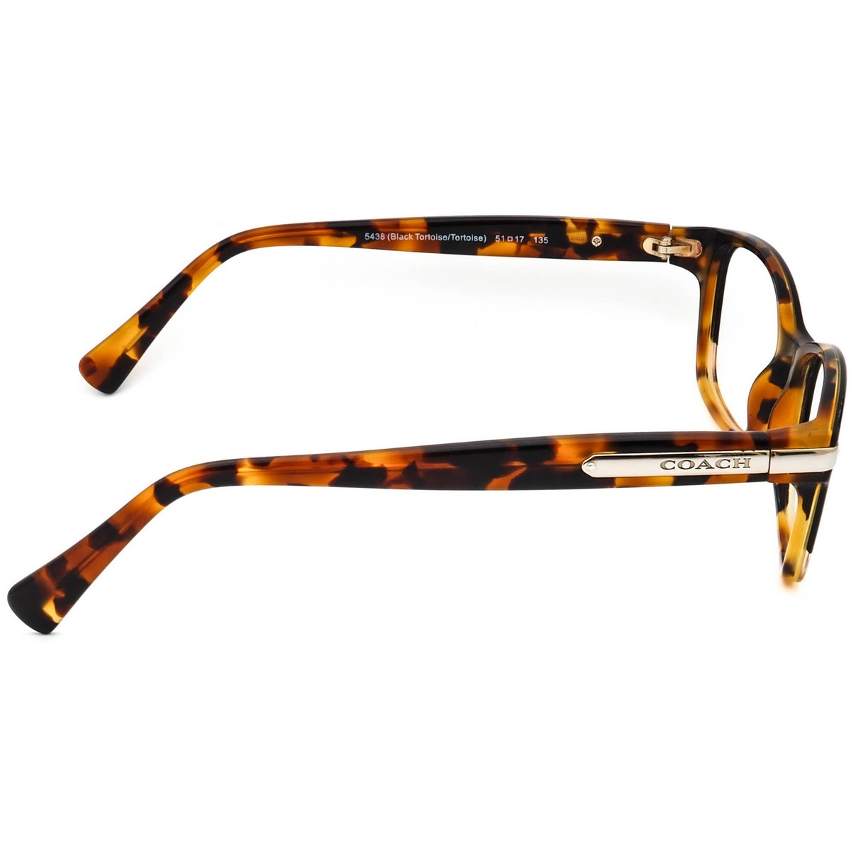 Coach Hc 6065 5438 Black Tortoise/Tortoise Authentic Eyeglasses 51-17-135 Coach HC 6065 5438 51-17-135 Black Tortoise Gold Full Rim  main image 4