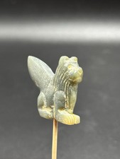 Roman Period Amulet Nephrite Jade Stone Idol Mythical Lion Figure Pendant