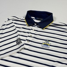 Ralph Lauren Polo Golf Men's Polo Shirt Wicking Striped White Blue Large