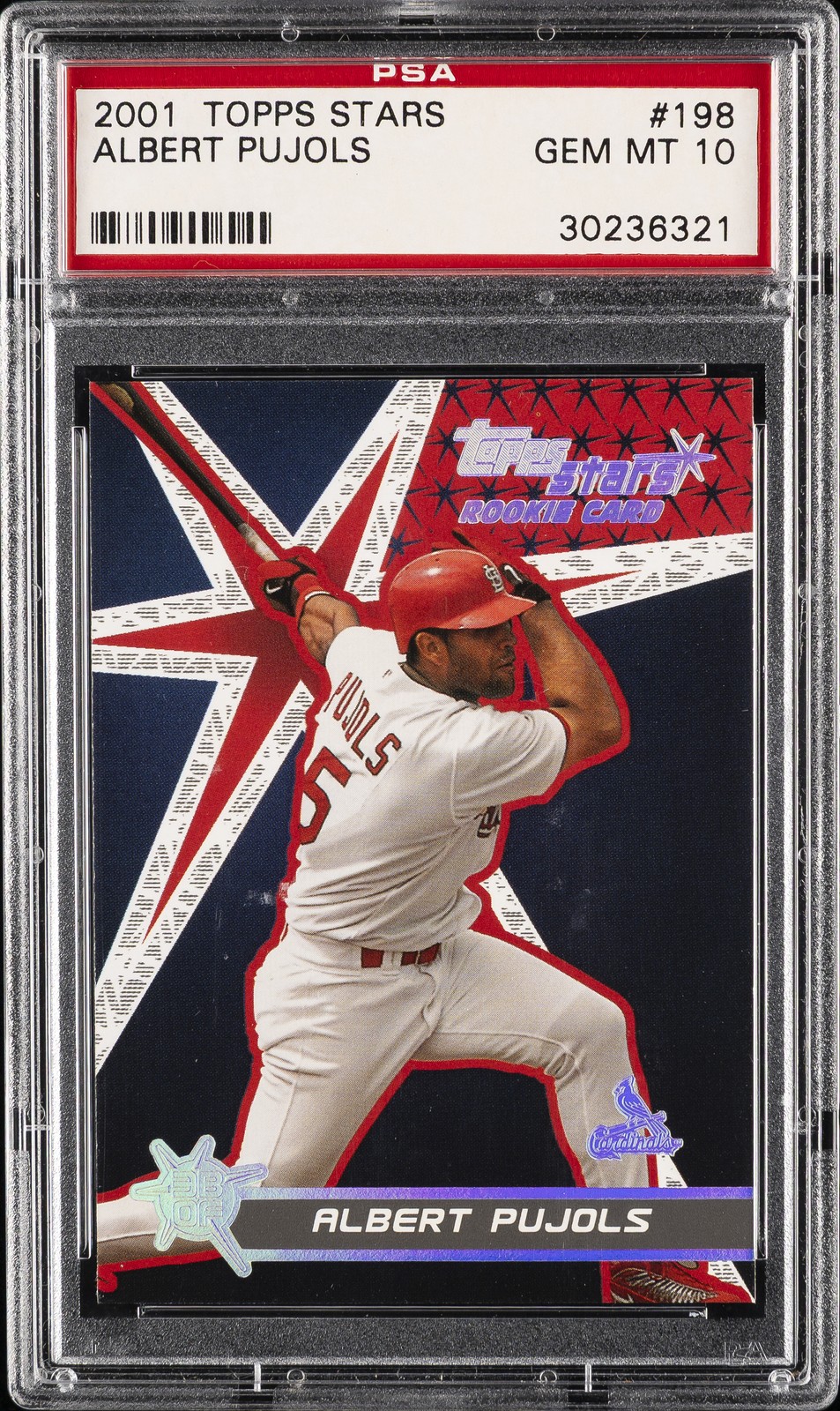 2001 TOPPS STARS #198 ALBERT PUJOLS ROOKIE RC PSA 10