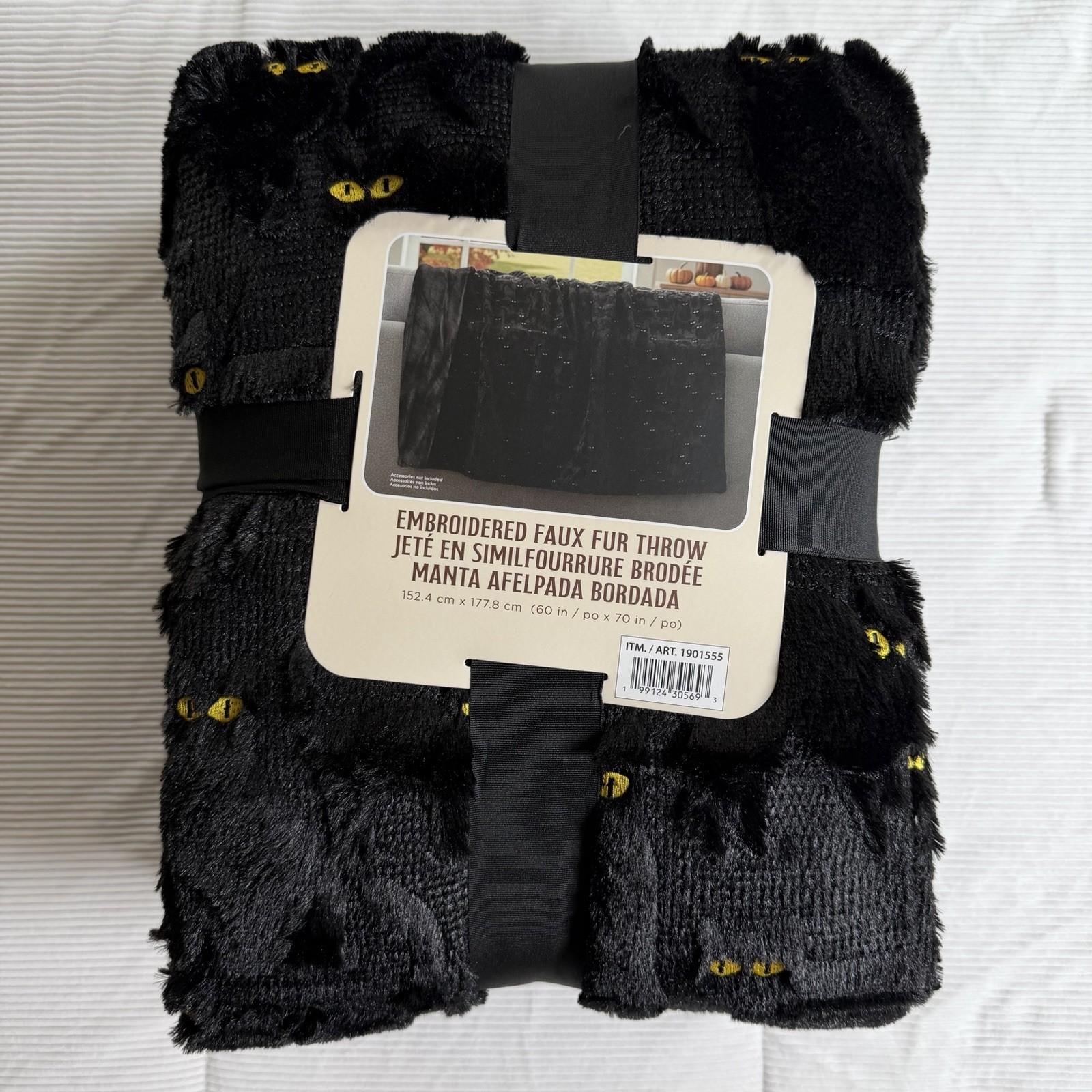 Costco Halloween Pick Black Cat Faux Fur Throw TikTok VIRAL NWT 2026