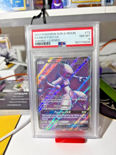 Mewtwo GX (Full Art) 72/73 Shining Legends Holo - PSA 8