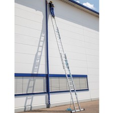 Munk Sprossen-Seilzugleiter Anlegeleiter Aluleiter Sprossenleiter 3x16 Sprossen