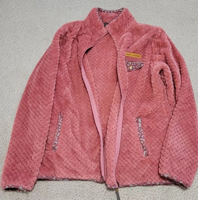 Simply Southern Jacket Size Small Fluffy Soft Full zip Pink Sherpa Fleece EUC
