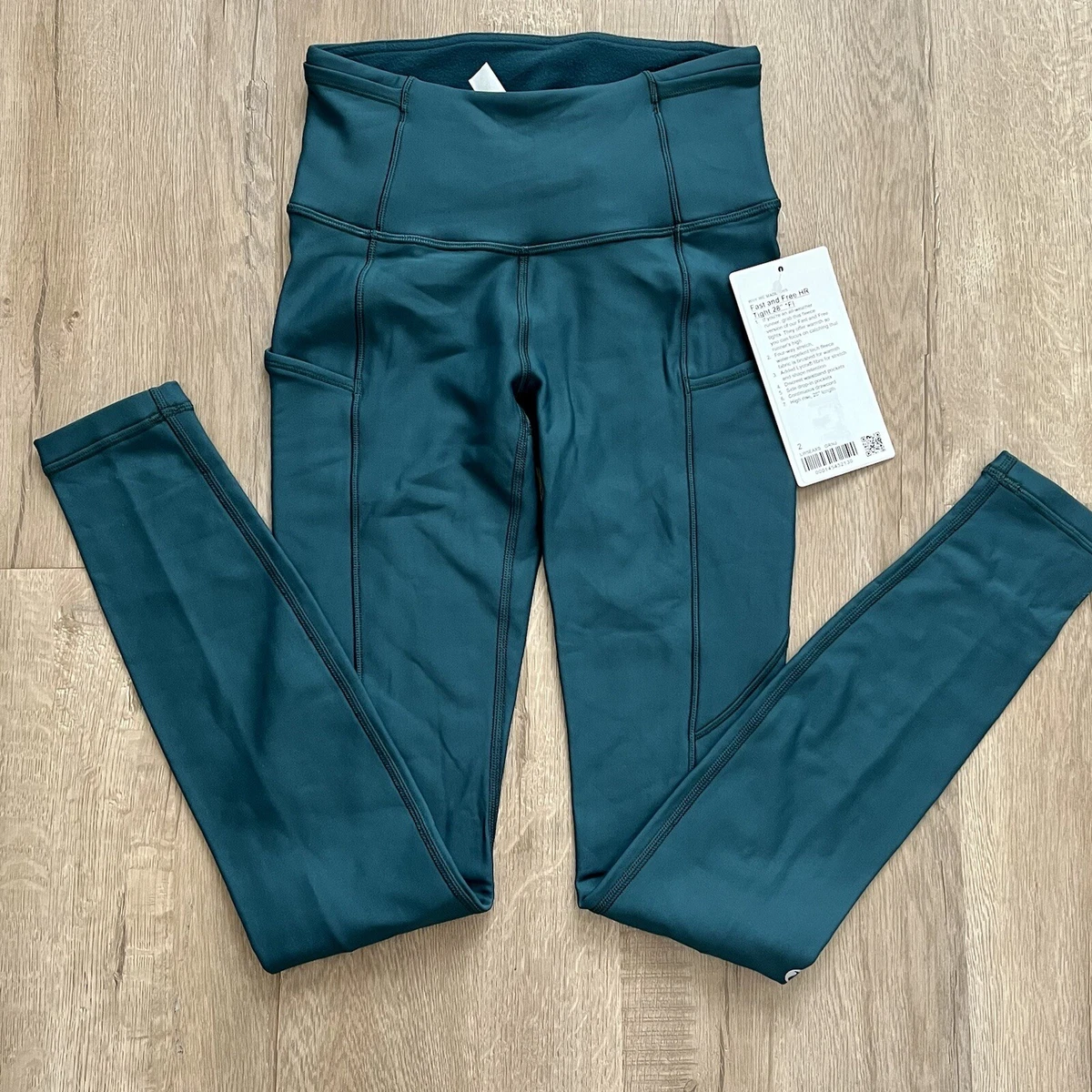 Lululemon Fast Free High Rise Tight 28 GRNJ Fleece size 2 NWT