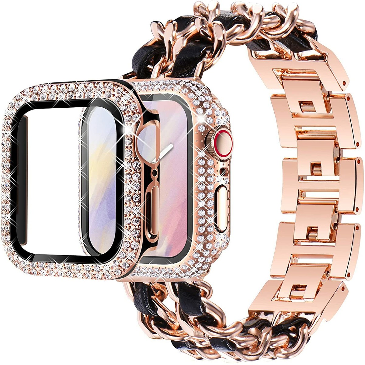 Jewelry Bracelet Band Strap+2Pack Diamond Case For iWatch Series