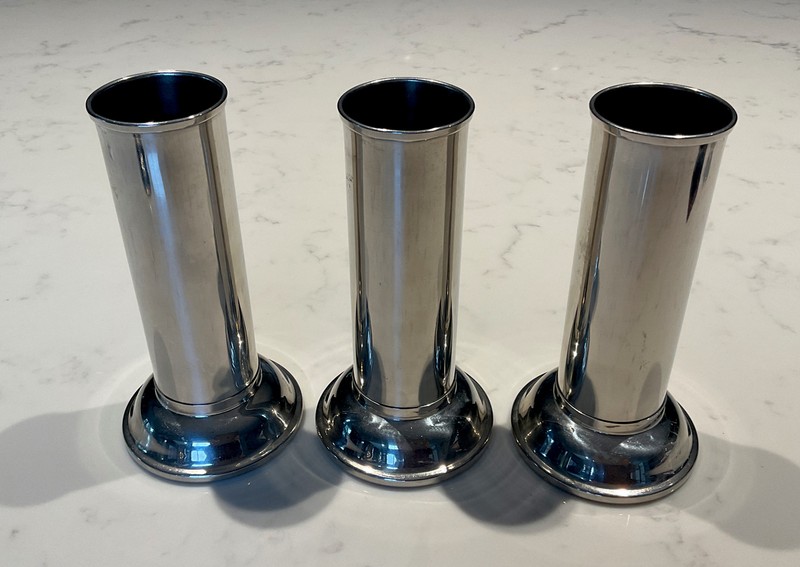 Set of 3 Polar Stainless Steel 18-8 72K 11-57,  Instrument Containers, Vase