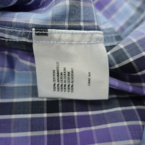 GANT Shirt Mens XXL Coast Poplin Long Sleeve Plaid Check Button Down - Picture 5 of 12