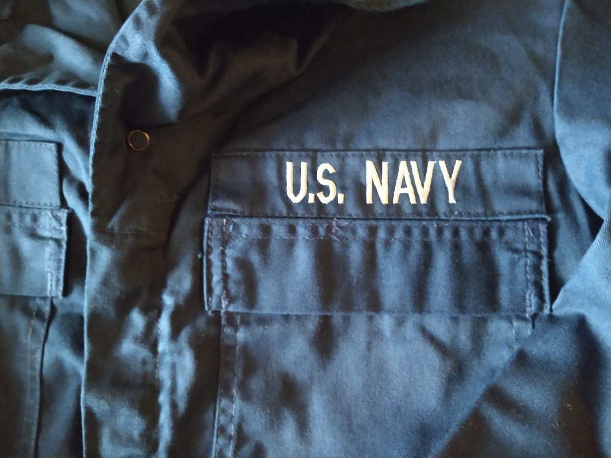 US Navy Coveralls Size 38 Long Military Blue Overalls Fly