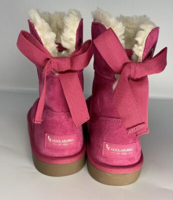Koolaburra by UGG boots Shearling Faux Fur ankle Boots fuchsia pink Size US 3