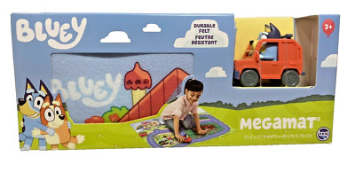 Bluey Megamat Felt Soft Durable with Bluey Car Track Kids Play Rug Toy ...