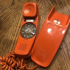 Retro Vintage Orange Phone ITT Rotary Model AS293P-70041-TE-R