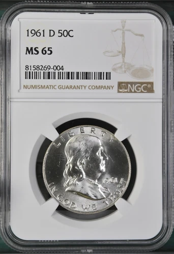 1961-D 50C  Franklin Half Dollar NGC MS65  8158269-004