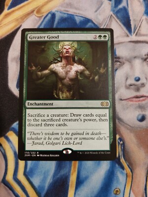 mtg cards like greater good Double Masters Rare Green Enchantment Near-Mint to Mint x1 then discard three cards. Greater Good (#1087)