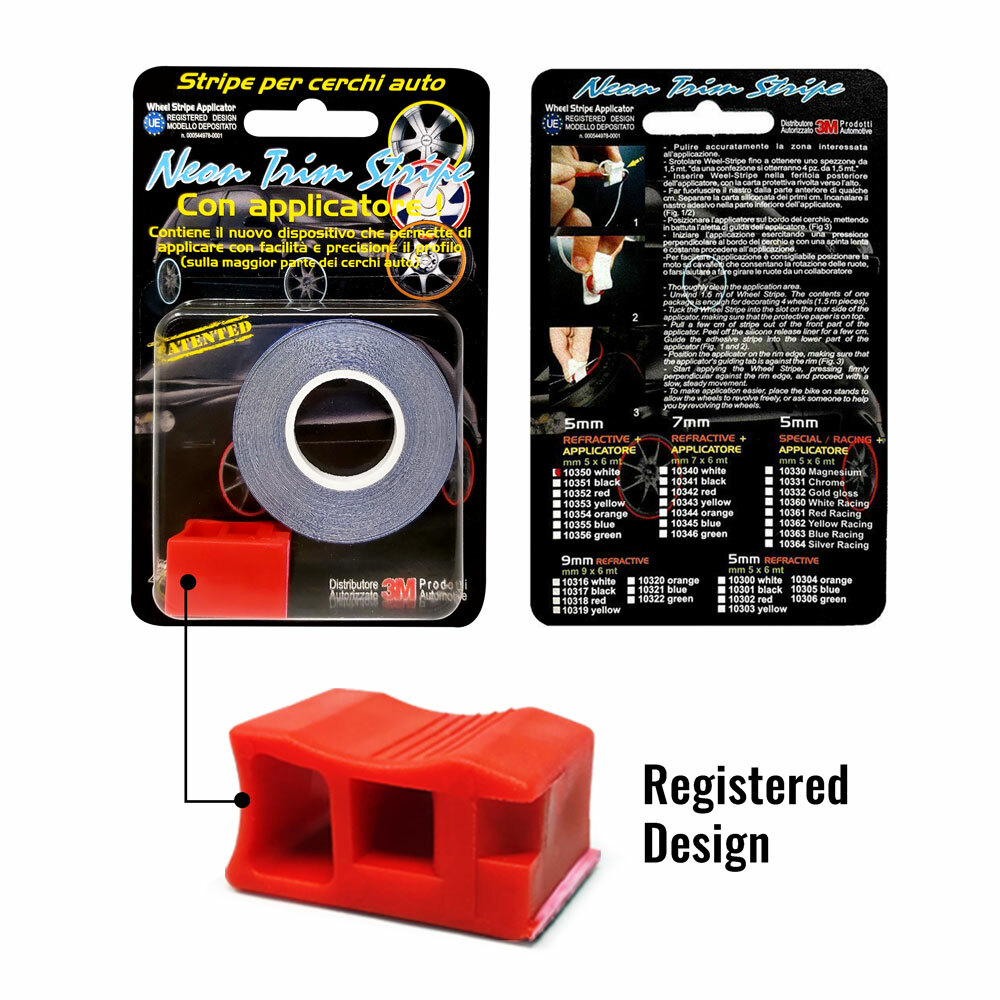 Tiras Adhesivas Decorativas Para Llantas De Moto – Amarillo Fluo, 5 Mm X 6 Metros, Marca Quattroerre