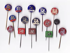 Vintage enamel VAUXHALL MOTORS General Motors UK Limited CAR pin badges 1960s