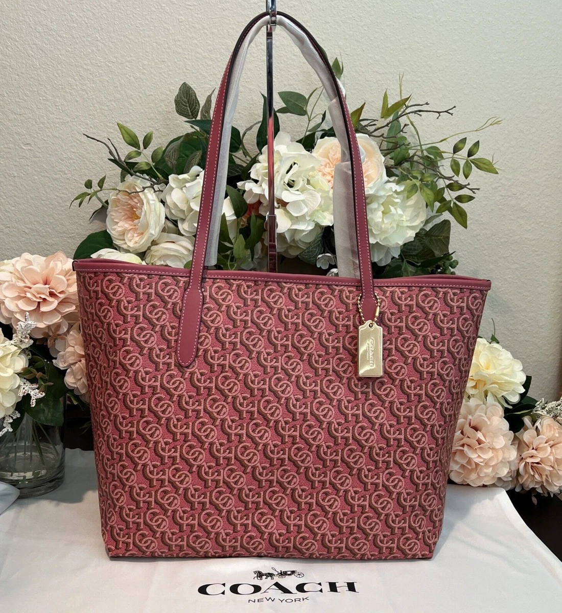 Coach City Tote With Coach Monogram Print