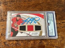 Nick Foligno IP Signed UD Sweet Shot Relic RC Card PSA DNA Slab Senators Auto