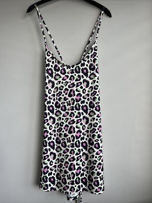 Noisy May mini beach Slip dress in multi leopard print Size XL UK 14 BNWT