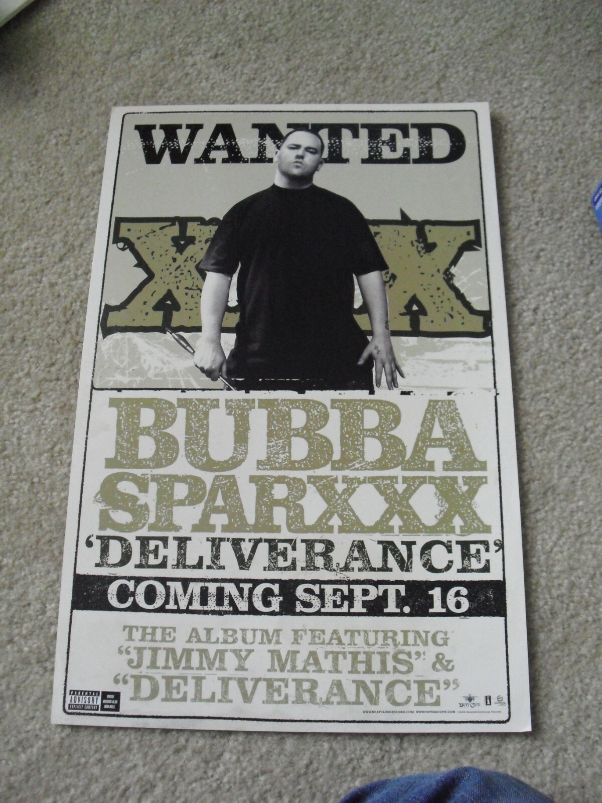 Bubba Sparxxx Record Store 17x11 Promo Card Window Sign Poster | eBay
