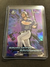 2018 Bowman Platinum Brendan Rodgers Prismatic Prodigies Purple 242/250 Rockies