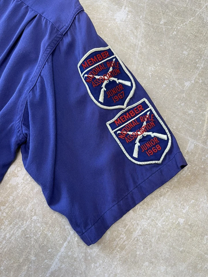 Camisa Gabardine Sire Vintage Anos 60 National Rifle Association Corrente Costurada - Imagem 2 de 4