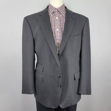 Polo Ralph Lauren Men's Sport Coat Blazer Three Button Gray Herringbone 44R
