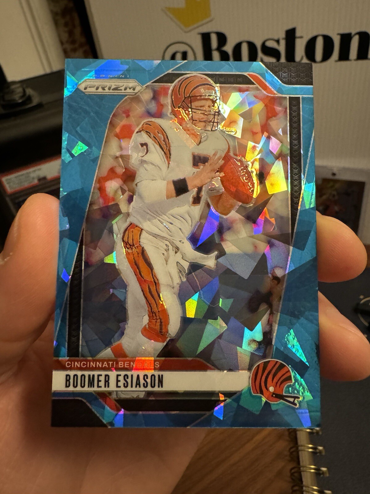 2024 Panini Prizm Boomer Esiason Blue Ice /99 Cincinatti Bengals