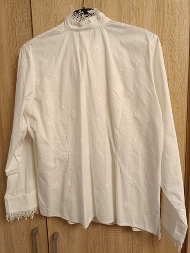 Pierre Marcel Trachtenbluse weiß Gr. 46 Bluse für Dirndl Baumwolle Spitze - Bild 2 von 5