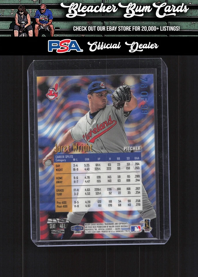 Escaparate Flair 1999 46L colección Jaret Wright Legacy fila 1 (escaparate) #/99 Foto 2 de 2