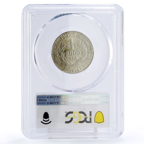 Brazil 2000 reis State Coinage Coat of Arms KM-526 MS63 PCGS silver coin 1924 - Picture 4 of 4