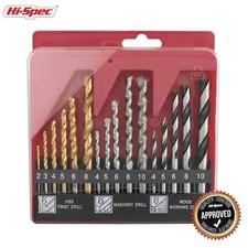 Image of HSS Drill Bit Set Compact Multi Steel Masonry For Metal, Wood, and Plastic 16 Pc