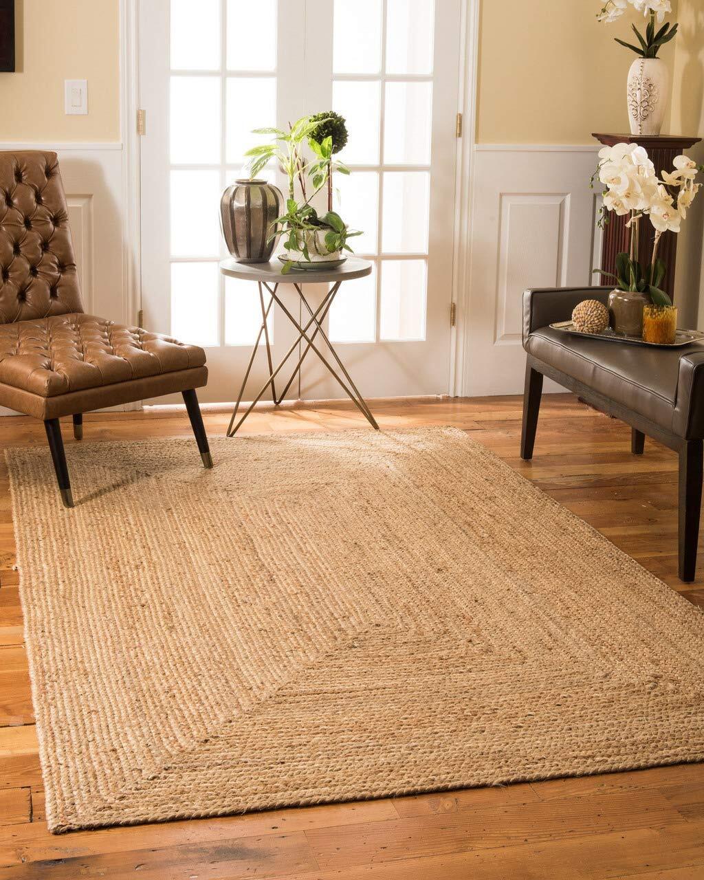 Rug / Carpet Is Anti-Slip (2X3 Feet, Beige Colour) Made Of 100% Natural  Jute | eBay