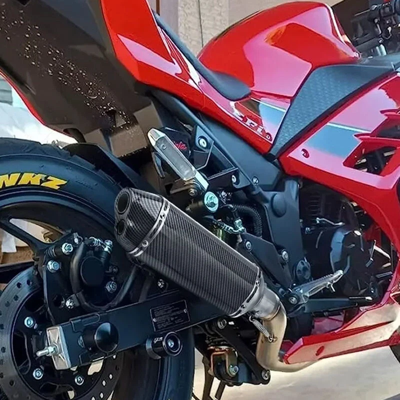 For Kawasaki ZX6R ZX9R ZX10R ZX14R ZX-14 Motorcycle Exhaust Pipe 51mm Muffler - Image 2 of 4