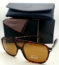 New PERSOL Sunglasses 3223-S 24/53 59-14 145 Tortoise Frames Brown Glass Lenses